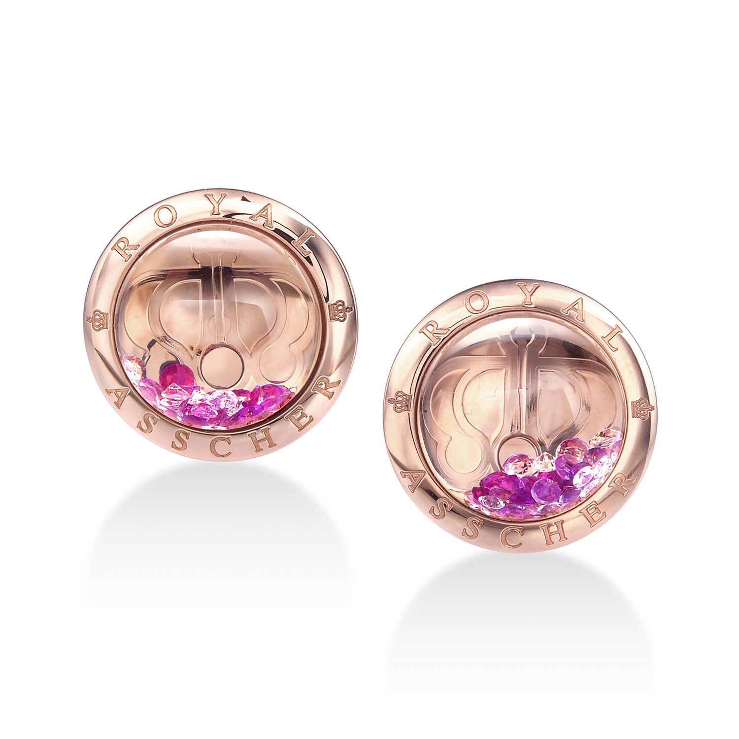 オーロラ K18ピンクゴールド ピンクサファイヤ ダイヤモンドピアス