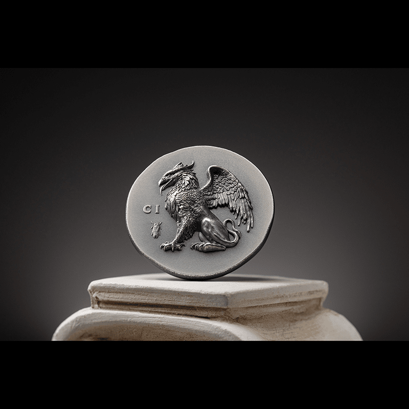 クック諸島 2024年 グリフォン 5ドル銀貨 アンティーク仕上げ(ウルトラ