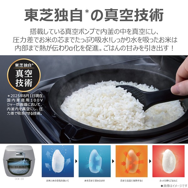 真空圧力IH ジャー炊飯器 炎匠炊き((W)グランホワイト): 家電商品