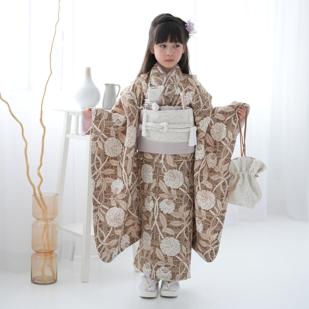 レンタル】七五三 7歳 着物 女の子 ひよこ商店 作り帯 子供 kids