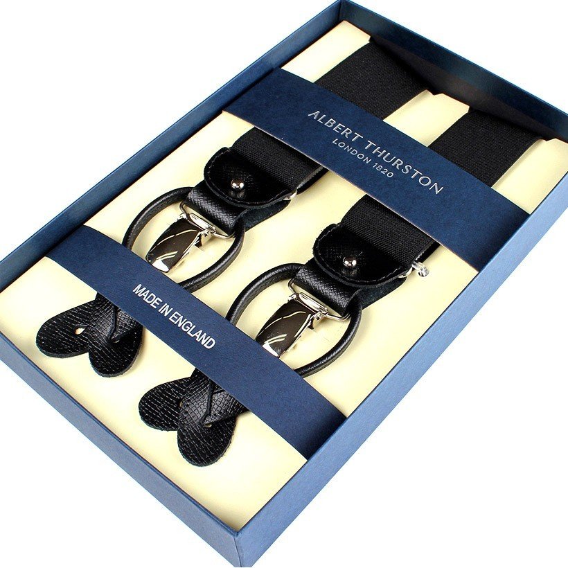 サスペンダー アルバートサーストン 英国製 35mm ブラック