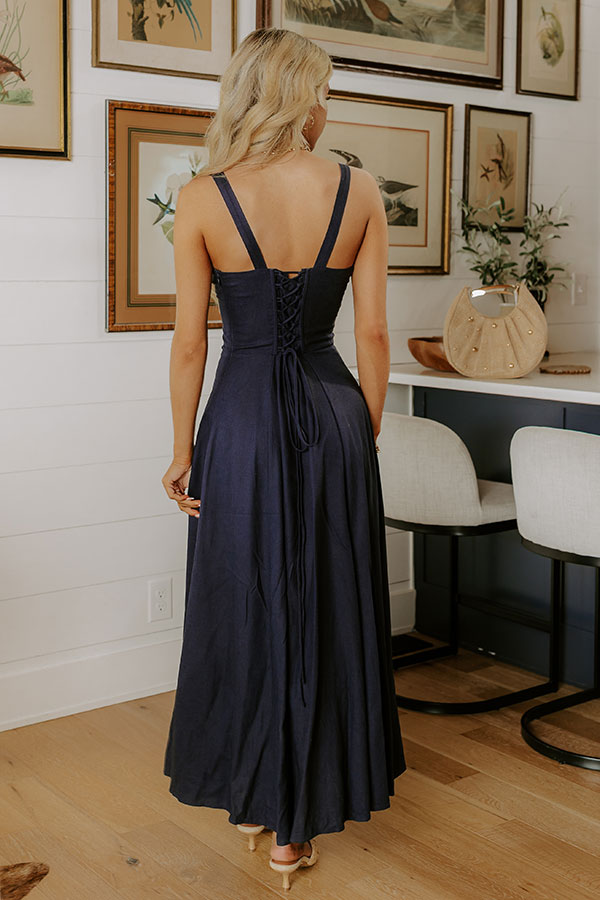 Willow Whisper Linen-Blend Midi Dress – Impressions Online Boutique