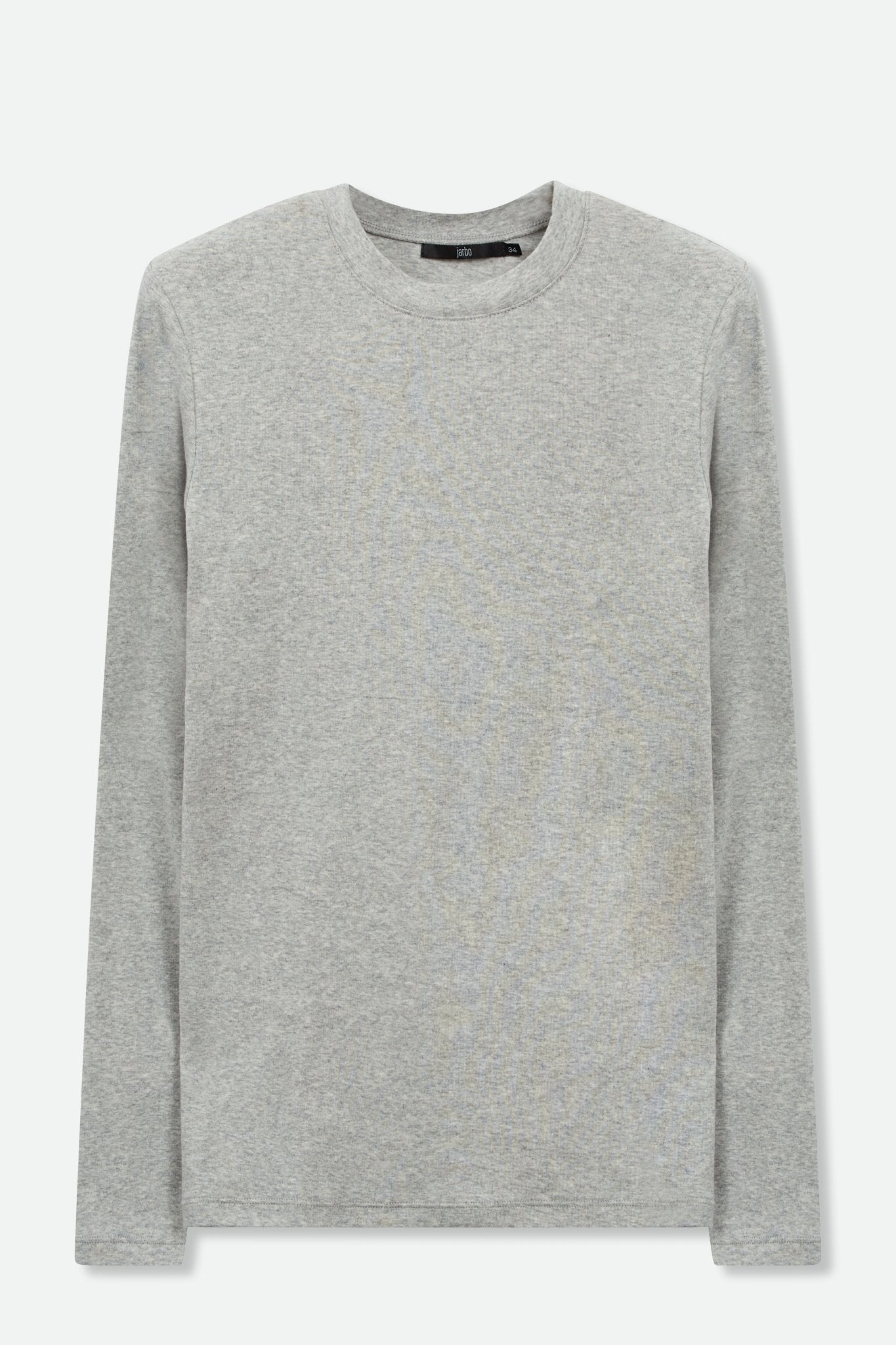 LONG SLEEVE CREW IN HEATHERED PIMA COTTON STRETCH