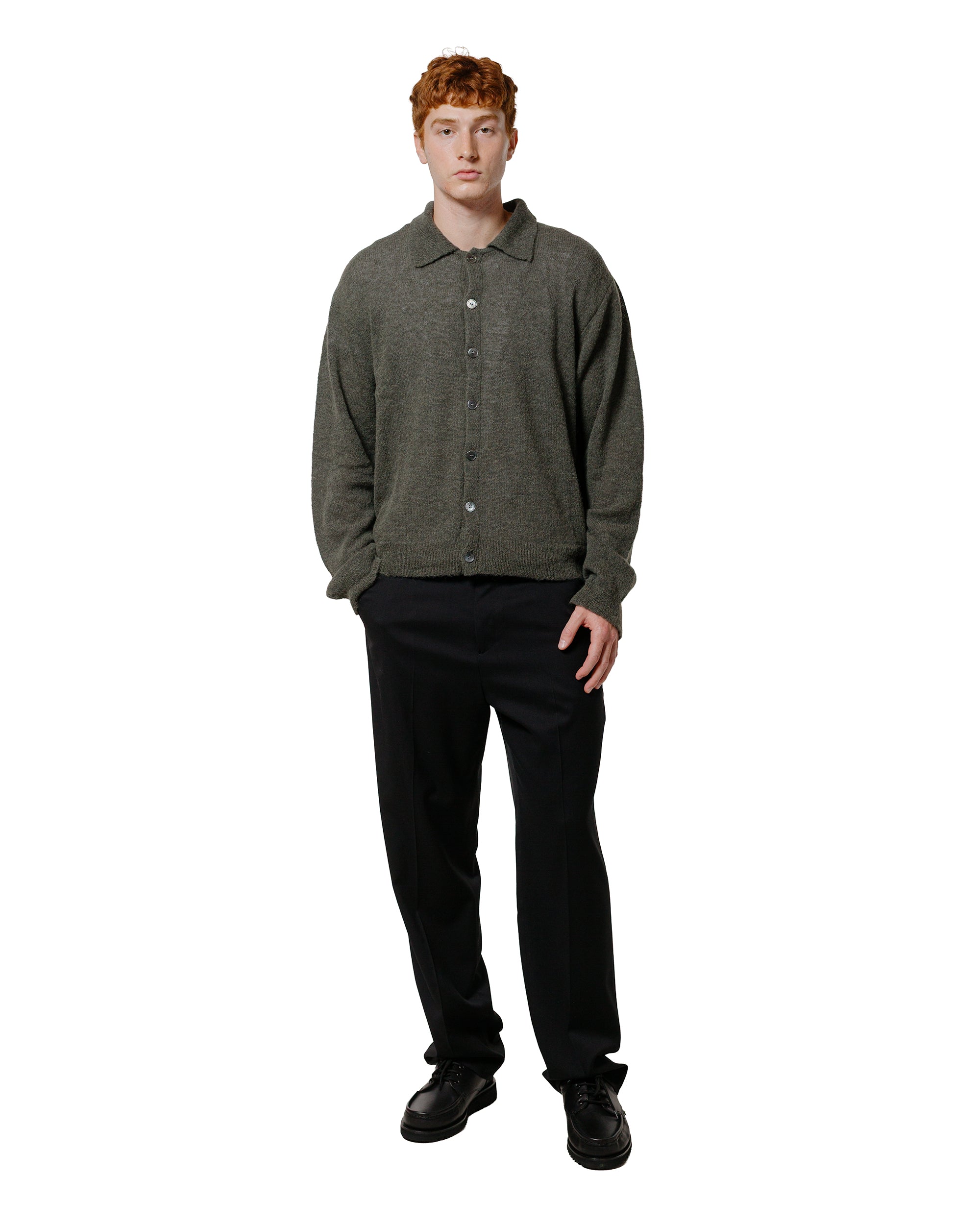 Our Legacy Evening Polo Moss Green Fuzzy Alpaca