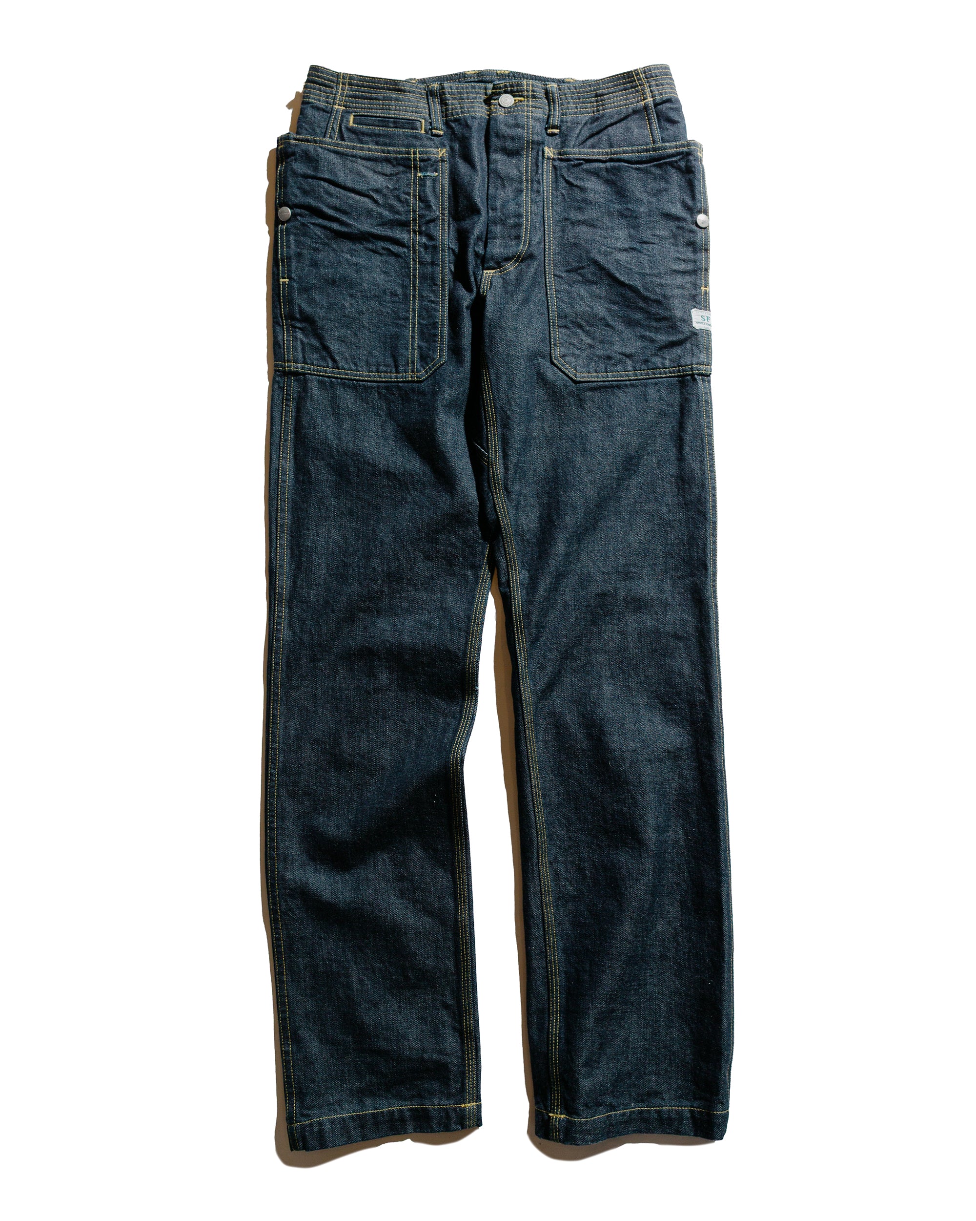 ササフラス フォール リーフ スプレーヤー パンツ 13.5oz デニム
