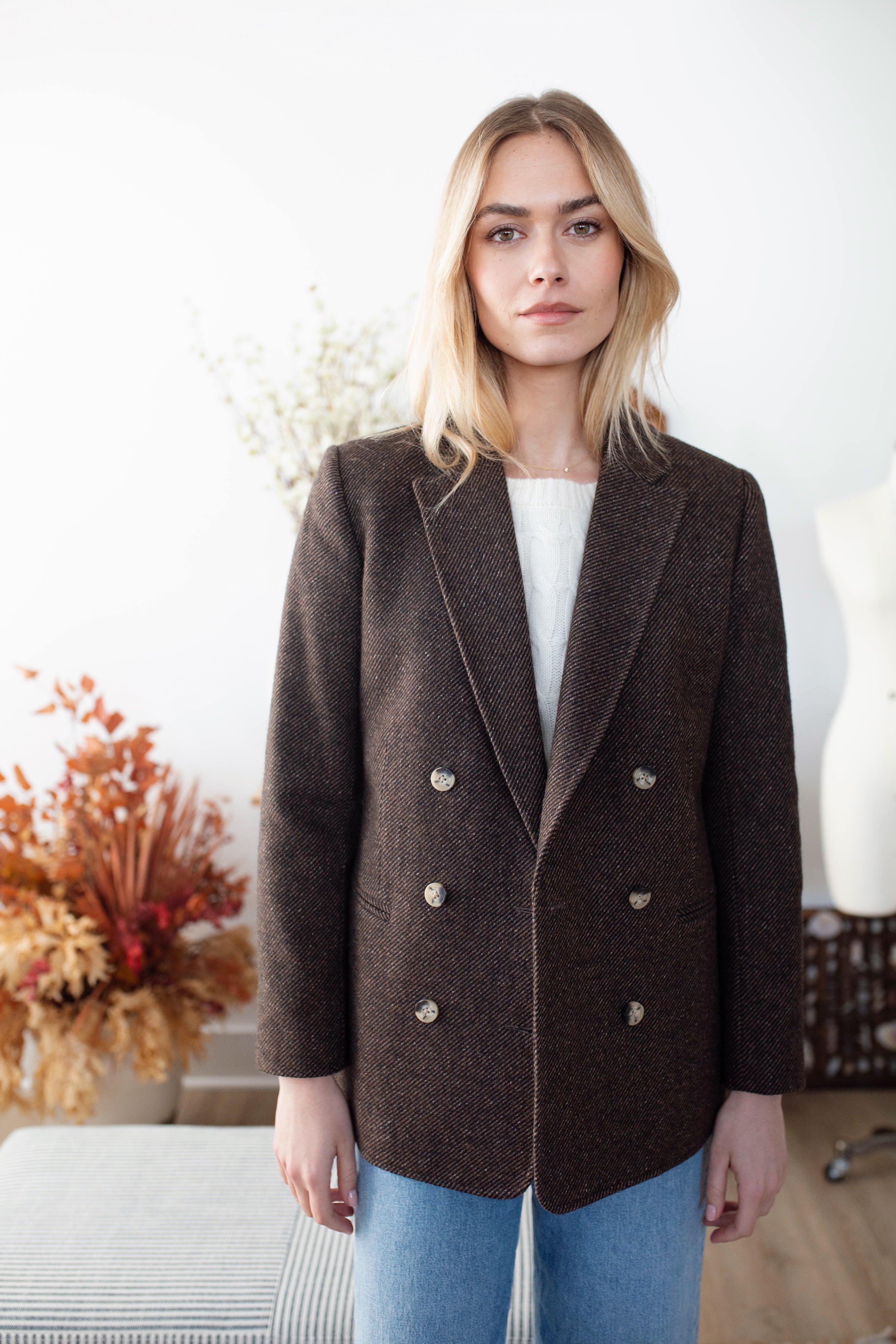 Hacking Jacket - Chocolate Herringbone – Marea by Liz Joy