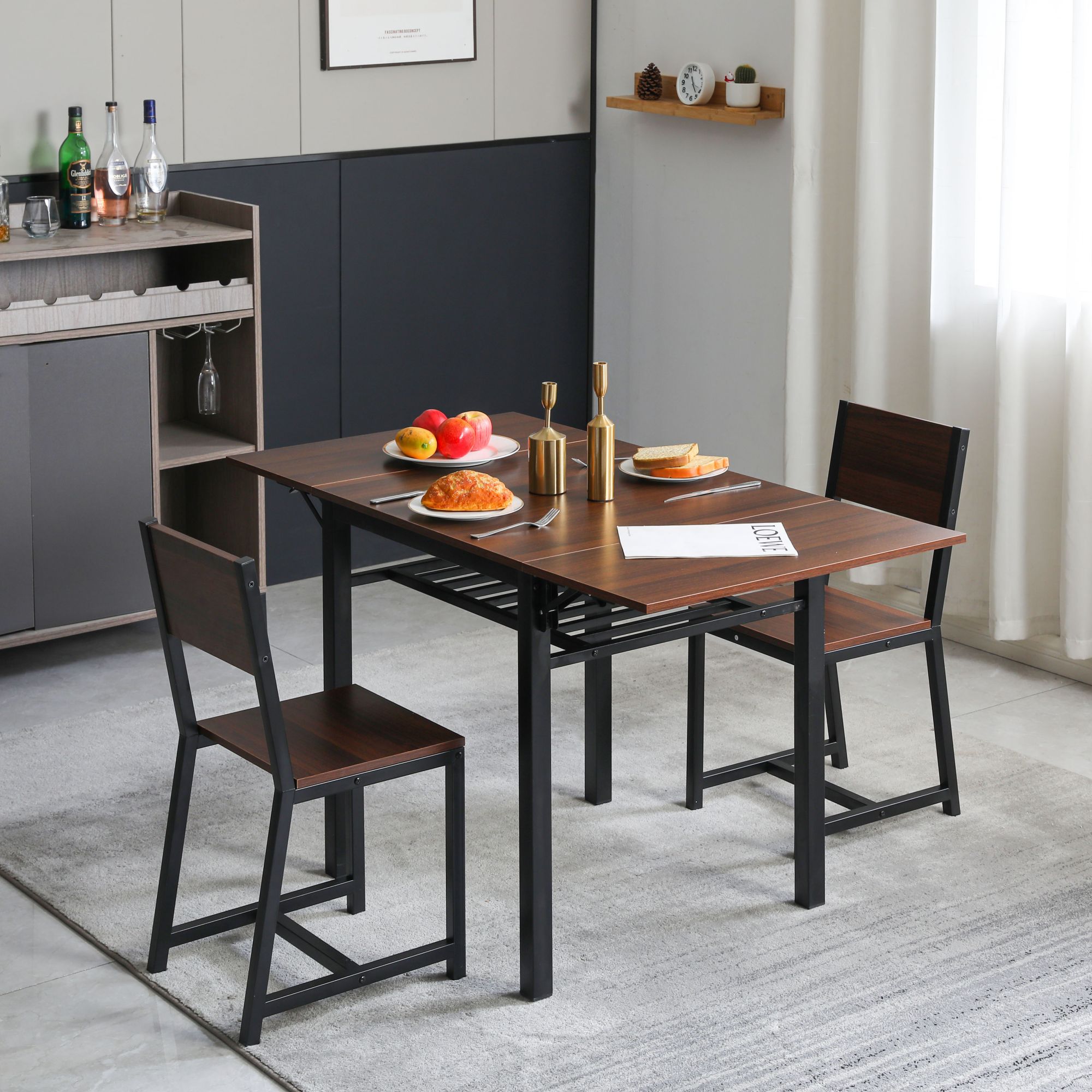 BTM 【全品8%OFF】ダイニングテーブル 3点セット 2人用 食卓テーブル 2