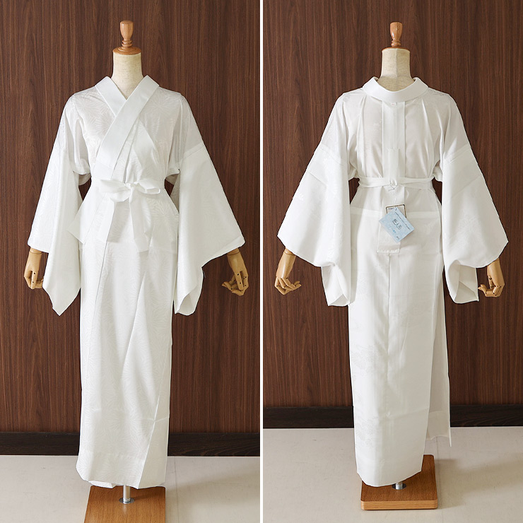 シルック [東レシルック] 洗える 長襦袢 白紋綸子 (白色) 喪服 留袖 黒