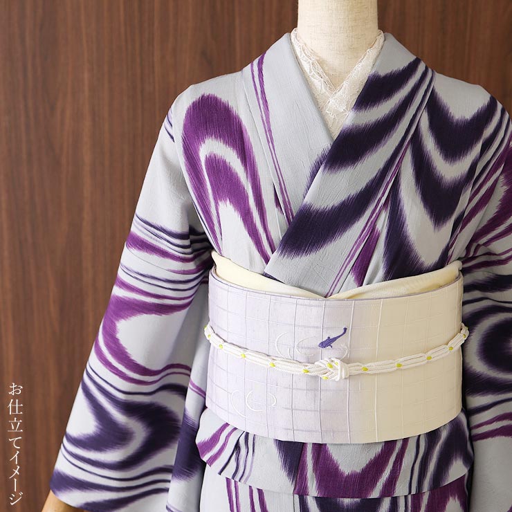 セオα] 浴衣 反物 かすれ流水 (紫色) 洗える ゆかた 夏 きもの 月華