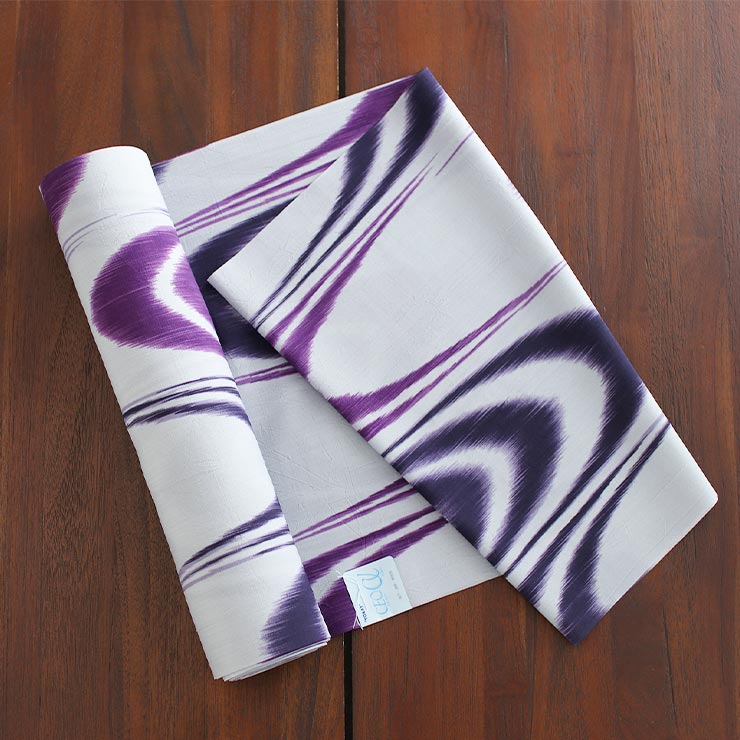 セオα] 浴衣 反物 かすれ流水 (紫色) 洗える ゆかた 夏 きもの 月華