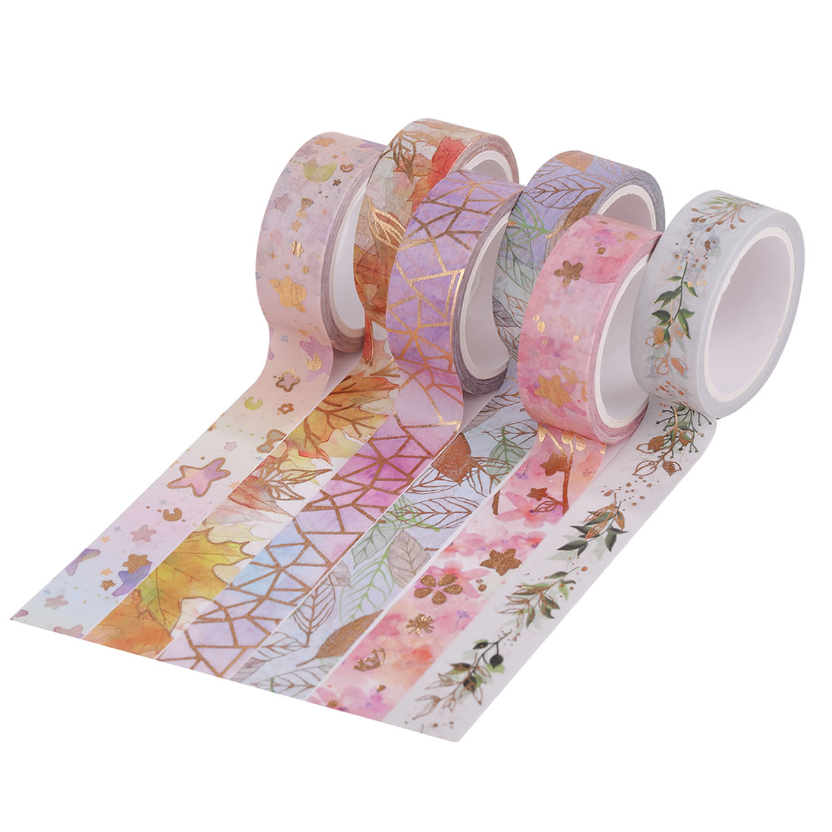 マスキングテープ 6巻セット マステ キラキラ ナチュラル 15mm×5m 楓