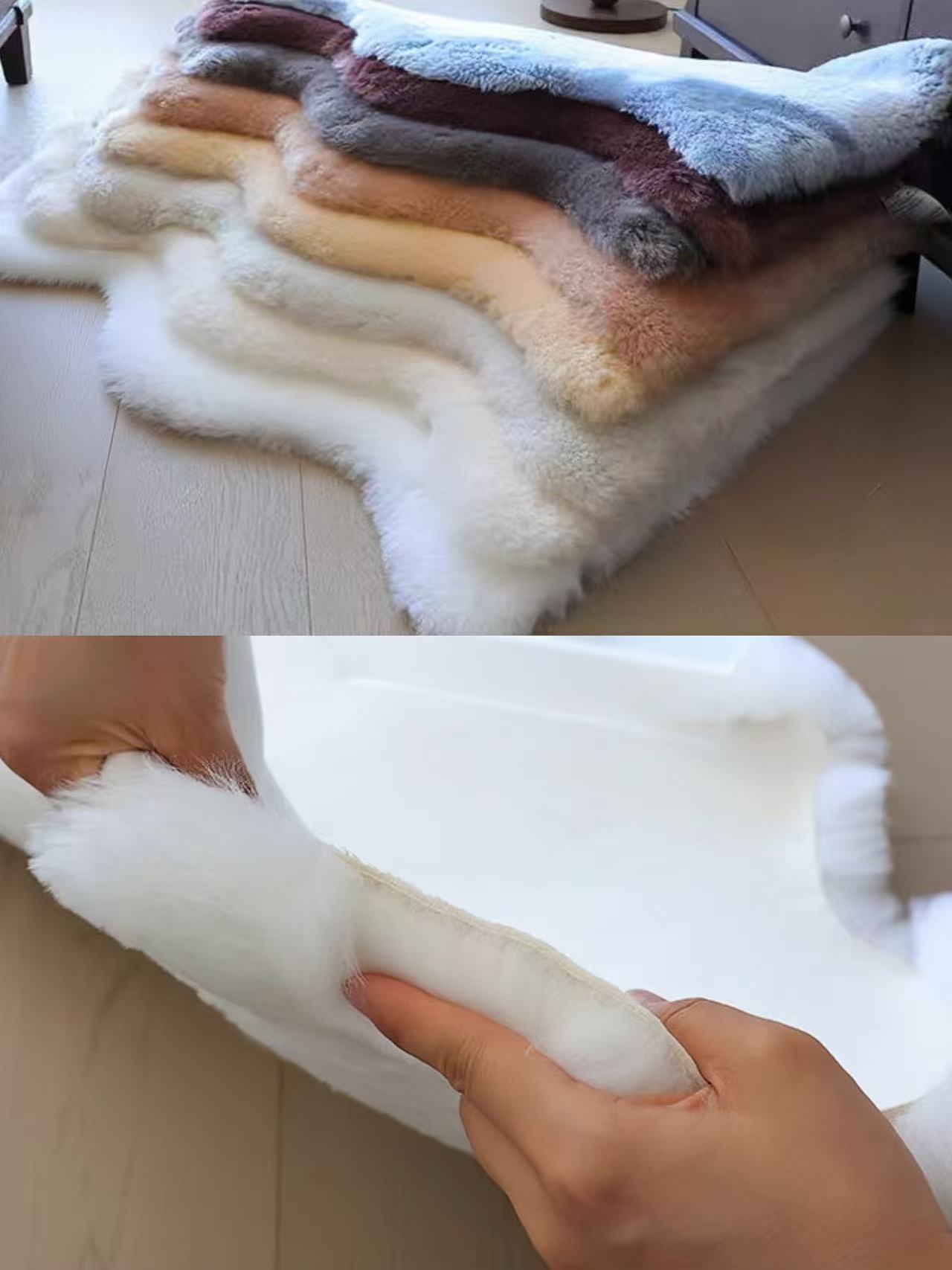 ムートンラグ 短毛 本物 2匹 180 天然 ムートン 車 ラグ シート