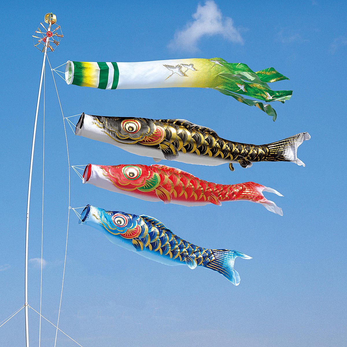 ダイヤ鯉のぼり 鯉のぼり 庭用 凛風 4m 6点 庭園用 大型セット/ポール