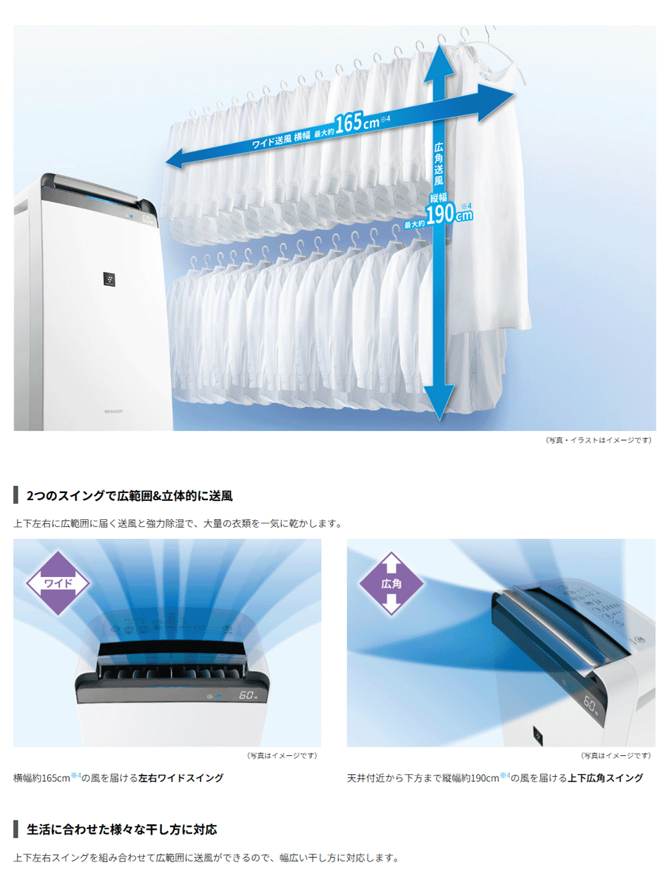 SHARP（シャープ） 衣類乾燥除湿機 CV-S180-W [CVS180W] プラズマ