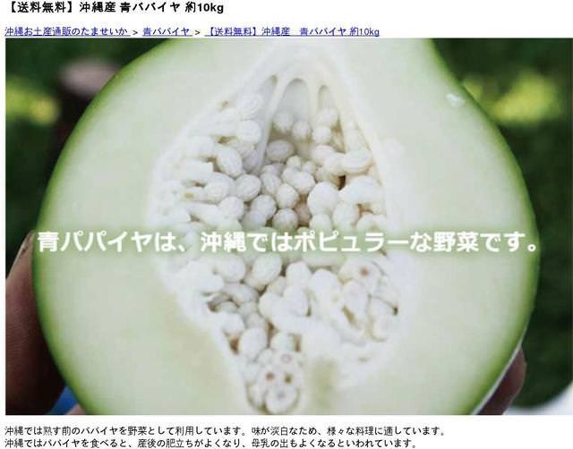 青パパイヤ 約10kg（日付指定不可） 沖縄県産 野菜用 : 沖縄市場たま