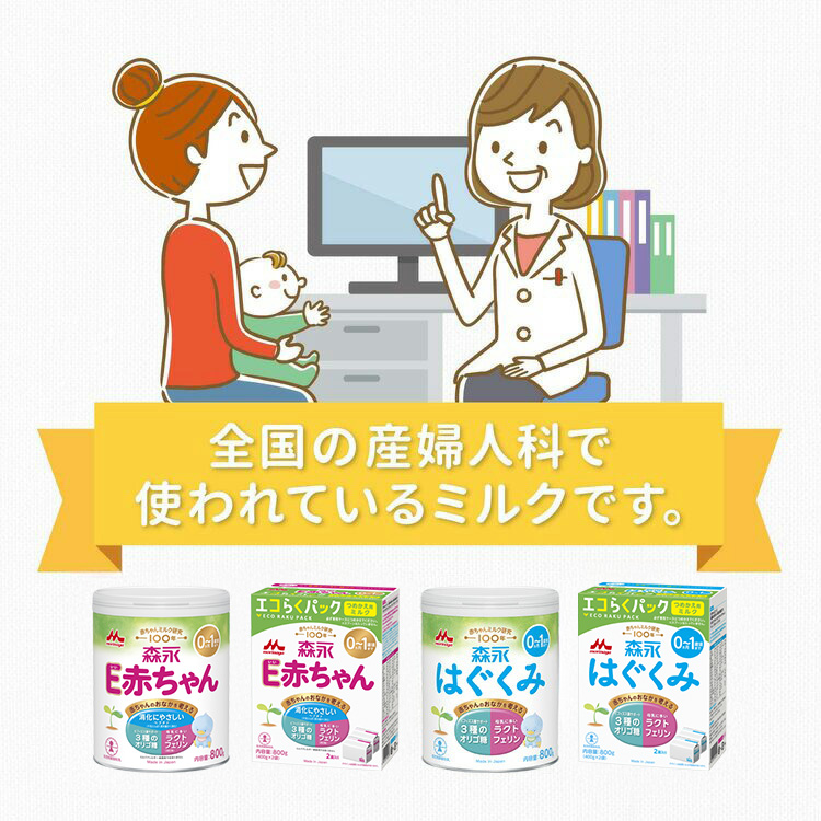 はぐくみ 【公式】 森永乳業 エコらくパック つめかえ用(800g(400g×2袋
