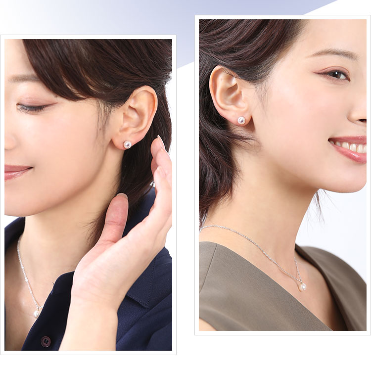 nina's（ニナーズ） アコヤ真珠 ピアス 花珠 8.5-9.0mm K18 K14WG