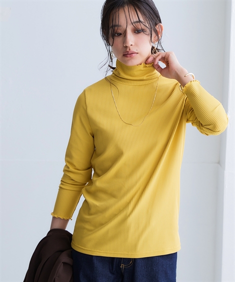 ニッセン（nissen） Tシャツ カットソー レディース 細リブ ハイネック