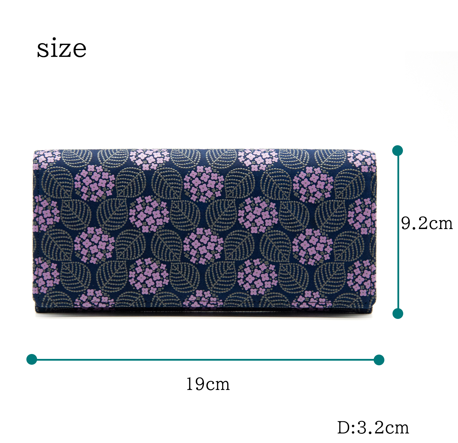 印傳屋（INDEN-YA） 印伝 財布 長財布 小銭入れ みその あじさい