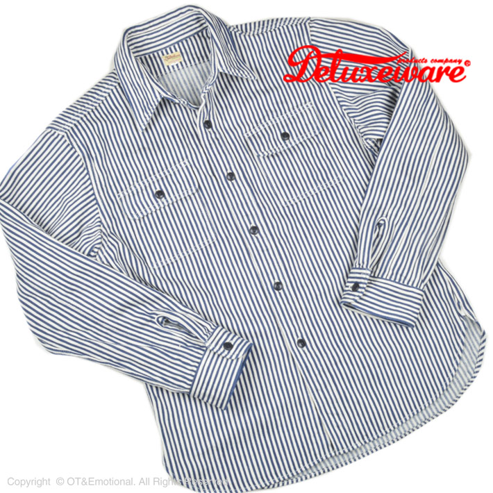 DELUXEWARE（デラックスウエア） ヒッコリーヘビーネルシャツ HV-01