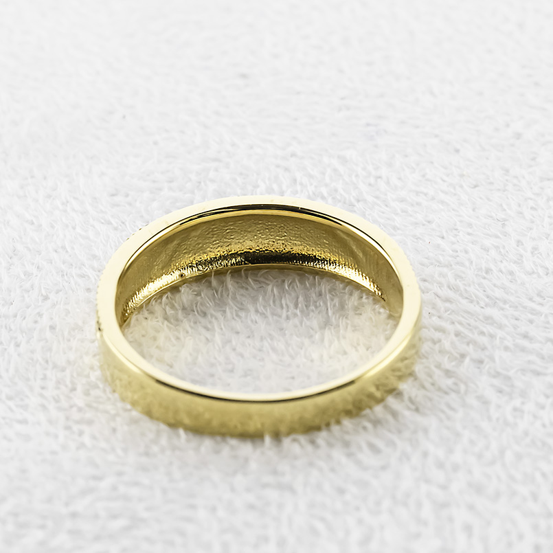 ハワイアンジュエリー ゴールド リング メンズ 太め 幅広 ミル打ち 10