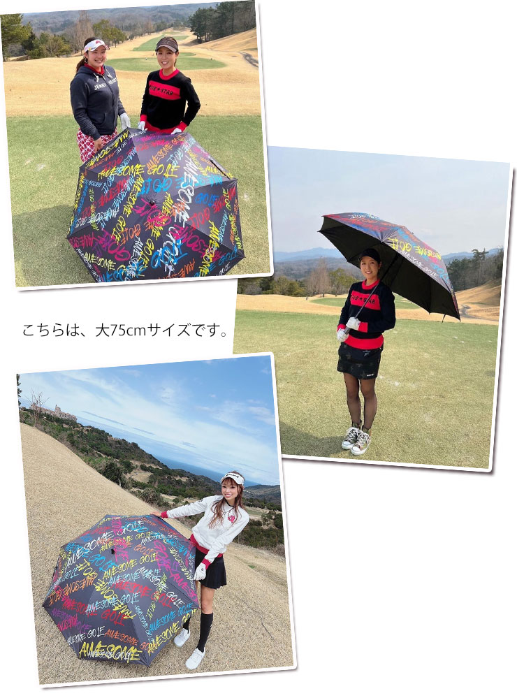 AWESOME 傘 大判75cm 60cm 晴雨兼用 アンブレラ ゴルフ傘 パラソル UV