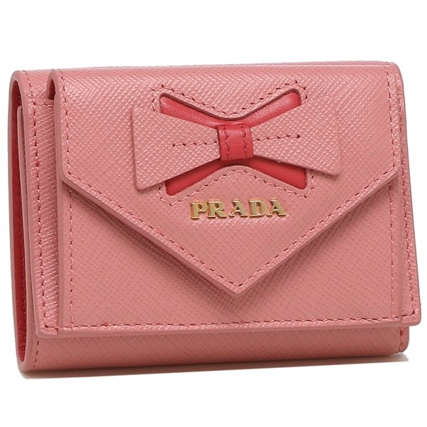 PRADA（プラダ） 三つ折り財布 サフィアーノ ミニ財布 リボン