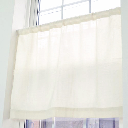 無地 綿（コットン）100％ダブルガーゼ レースカフェカーテン