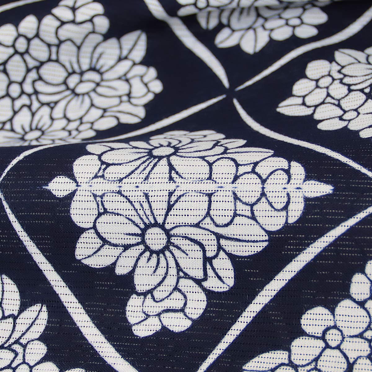 浴衣反物 レディース -10J- 茄子川染 伊勢型紙 注染 綿絽 綿100% 日本