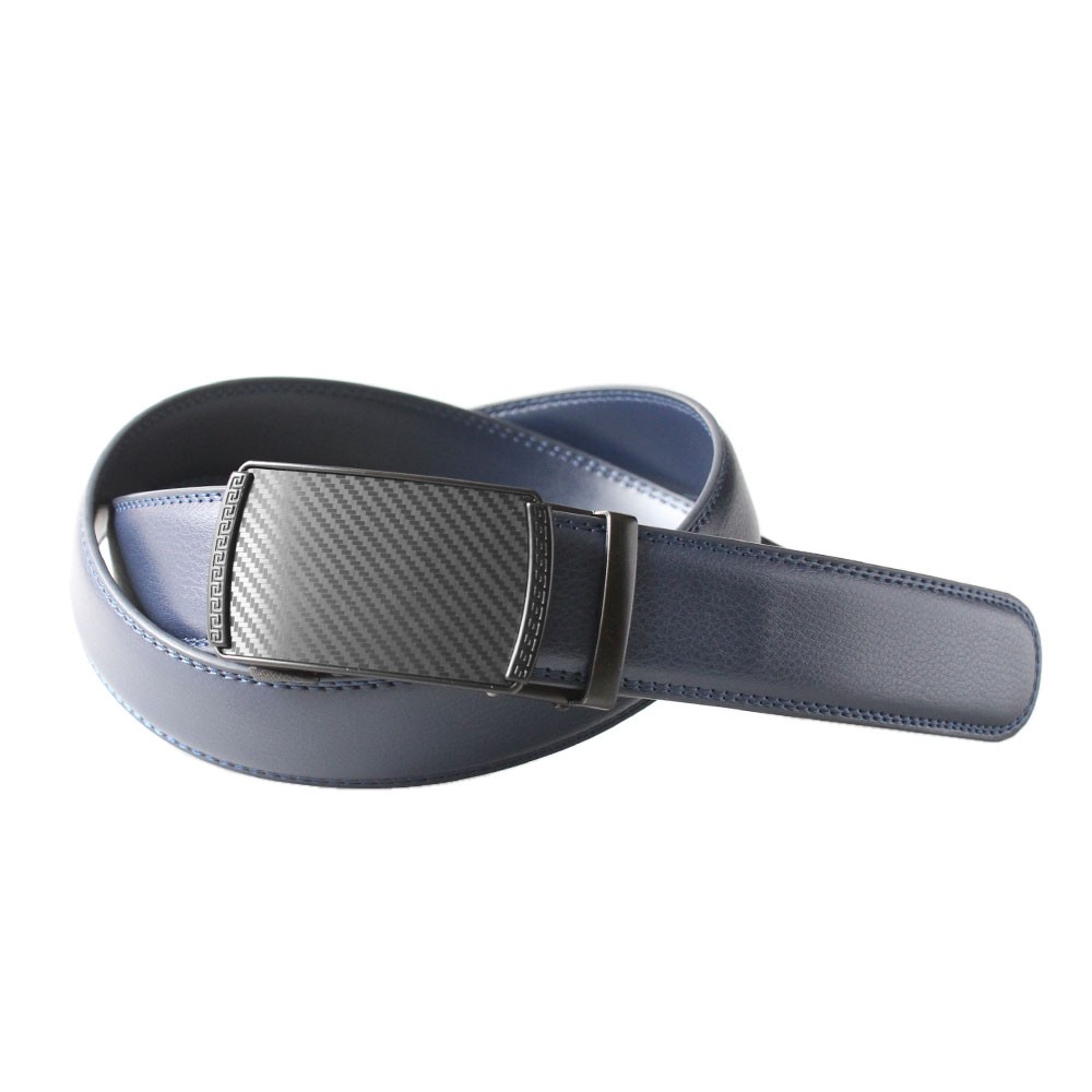 ベルト メンズ 革 無段階 カジュアル ビジネス カーボン調バックル