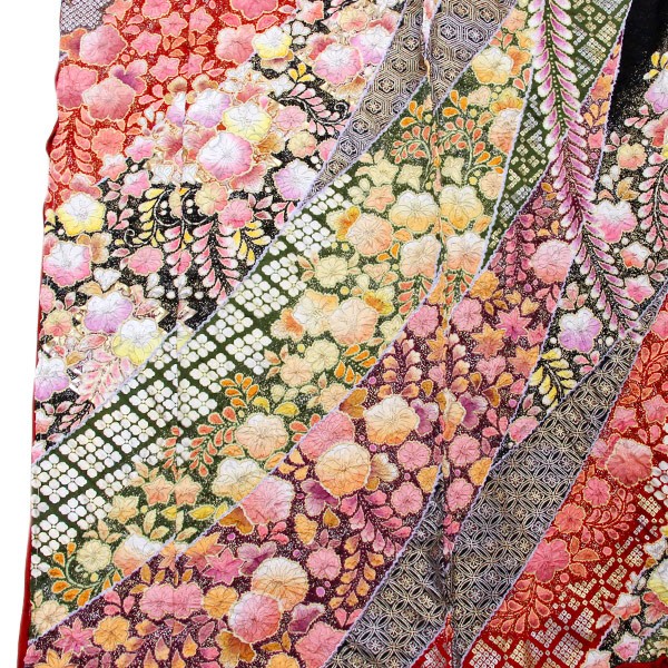 着物 振袖 辻が花 翠山工房 桐屋 謹製 翠山落款入り 金通し生地 未