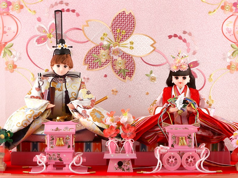 久月 雛人形 リカちゃん ひな人形 ケース飾り 親王飾り シリアル入