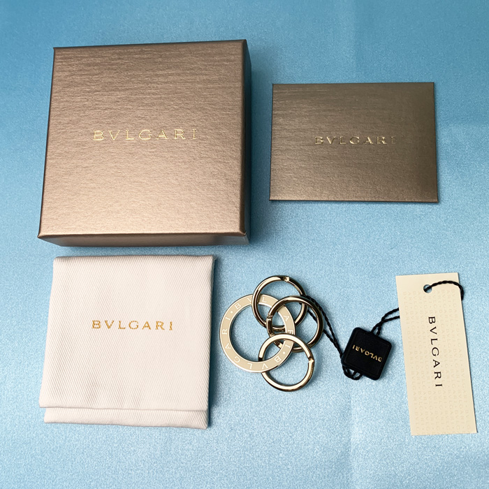 ブルガリ キーリング メタル 3連 レディース メンズ ブラック レッド
