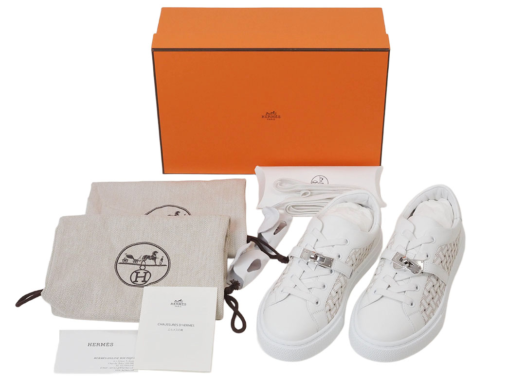 HERMES（エルメス） スニーカー レディース 37 24cm デイ 靴 ホワイト