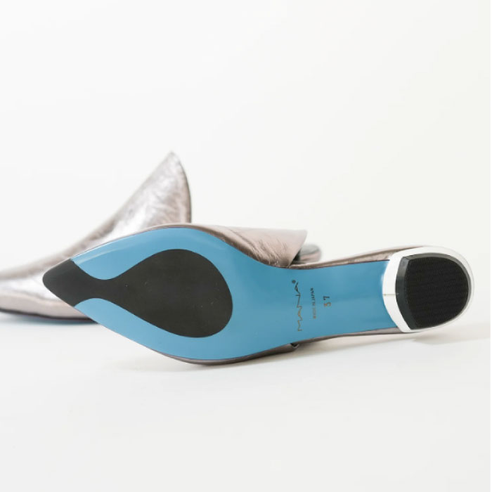 MANA（マナ） 靴 ミュール レディース 本革 牛革 ハラコ ポインテッド