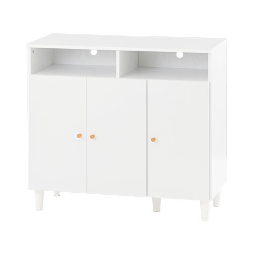 ぼん家具 【完成品】 本棚 キャビネット 扉付き 脚付き ラック 両開き