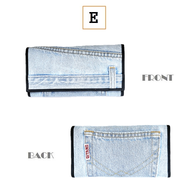 デニム 長財布 ロングウォレット B 財布 リメイク ジーンズ 一点物