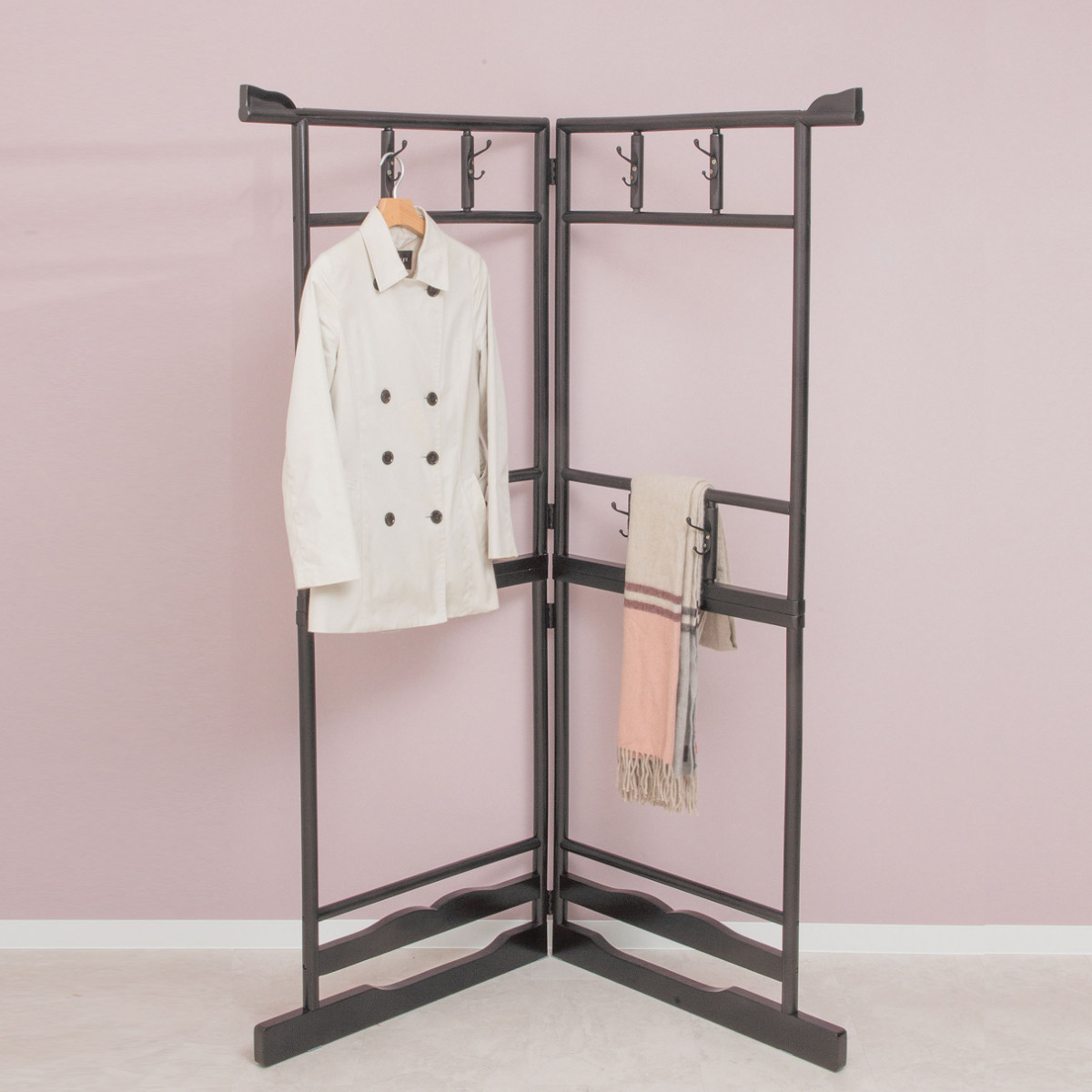 サン・ハーベスト 衣桁 2段 木製 和装ハンガーラック 高さ172.5cm