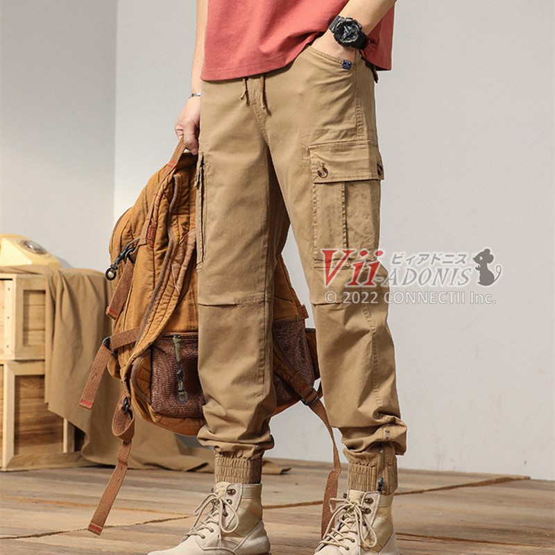 カーゴパンツ メンズ 作業ズボン レディース スリム 迷彩柄 メンズ