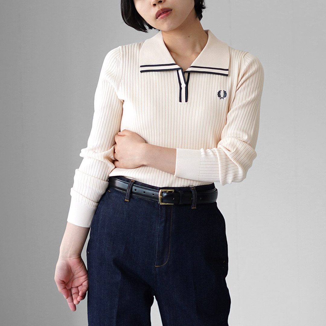 FRED PERRY（フレッドペリー） リブニット ポロシャツ / レディース