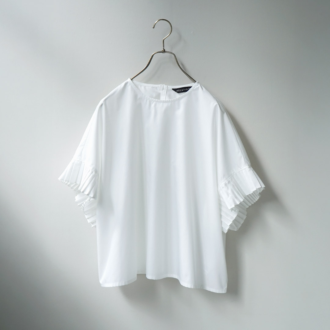 mizuiroind（ミズイロインド） プリーツ スリーブ プルオーバー
