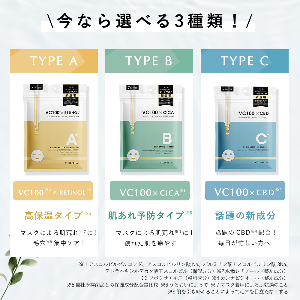 フェイスパック シートマスク 4種類セット ヒト幹細胞 超高保湿