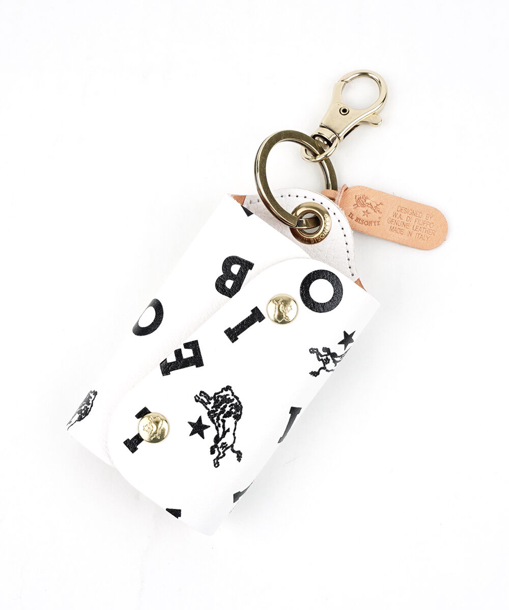 IL BISONTE（イルビゾンテ） ロゴプリンテッドレザー キーケース