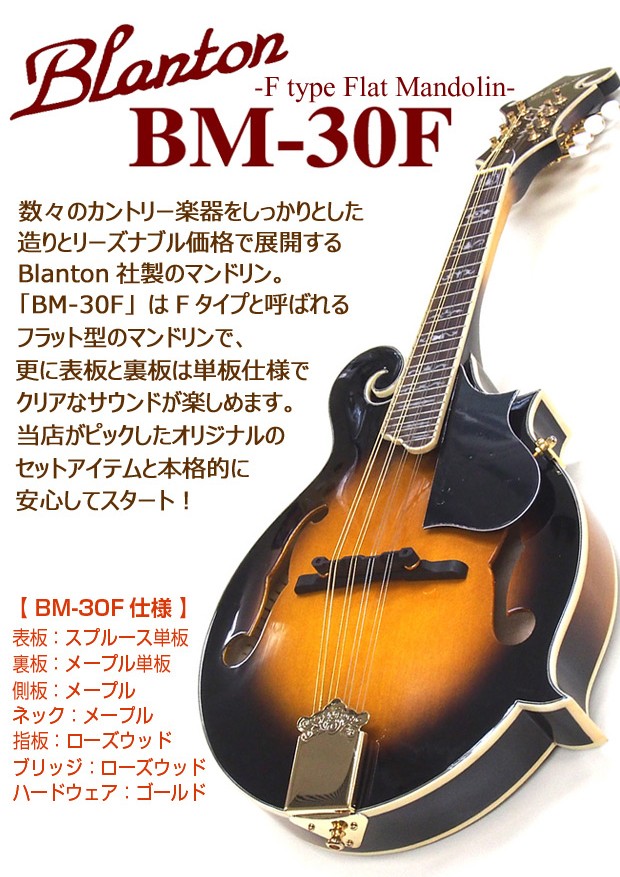 マンドリン Blanton ブラントン BM-30F 初心者 10点セット Fタイプ