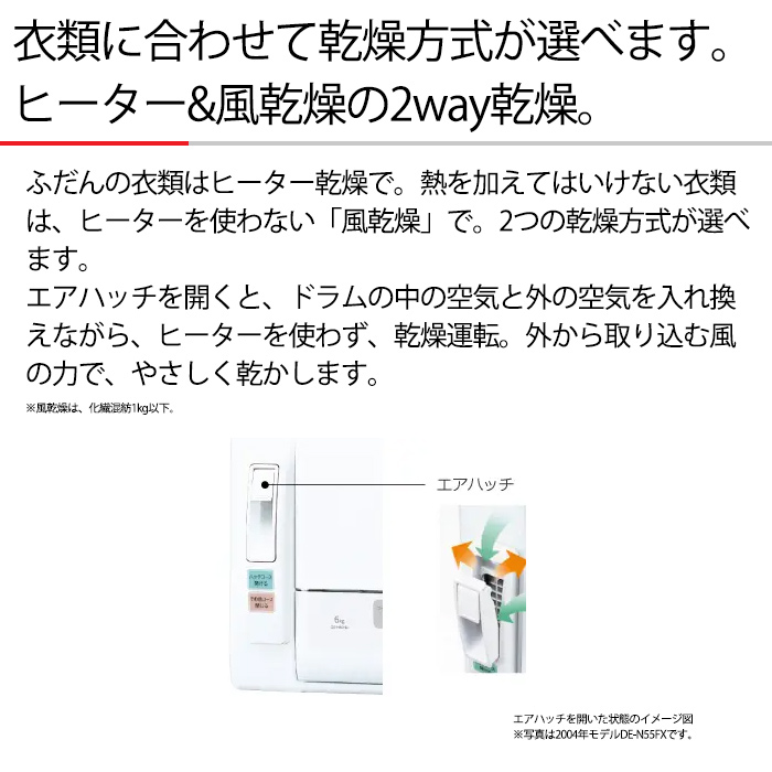 日立（HITACHI） 衣類乾燥機 乾燥容量6kg DE-N60HV-W ピュアホワイト