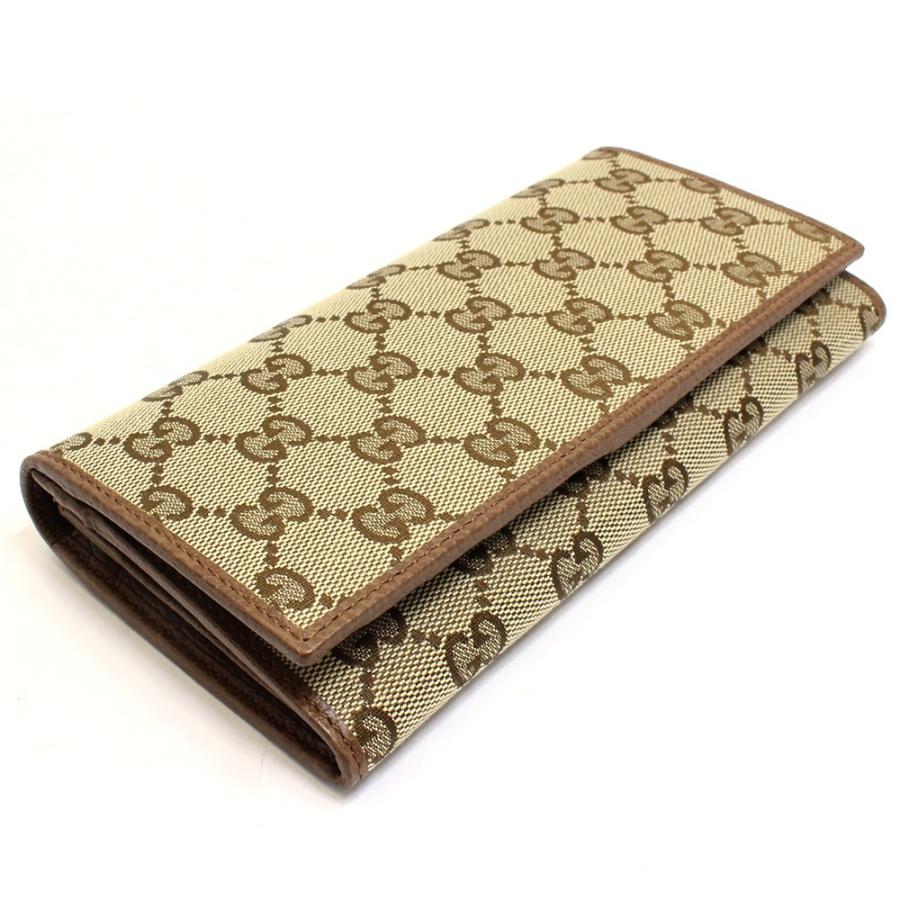 GUCCI（グッチ） 財布 長財布 GGキャンバス レザー 本革 ベージュ