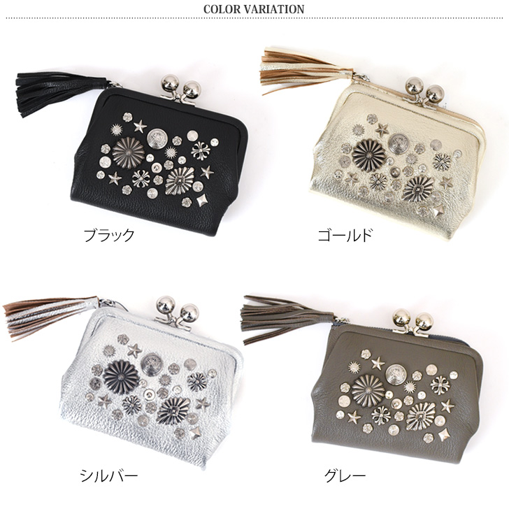 perche（ペルケ） 二つ折り財布 レディース ブランド がま口 本革 山羊