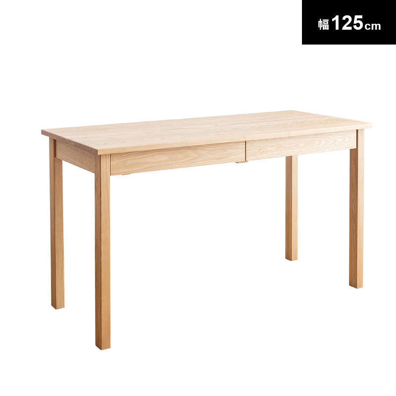 MINT パソコンデスク PCデスク タモ 天然木 無垢 北欧風 引出し付