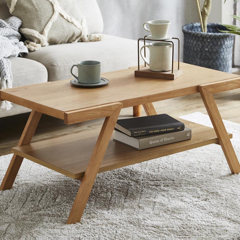 未来商会 センターテーブル おしゃれ 棚付き ローテーブル 90 北欧 4本