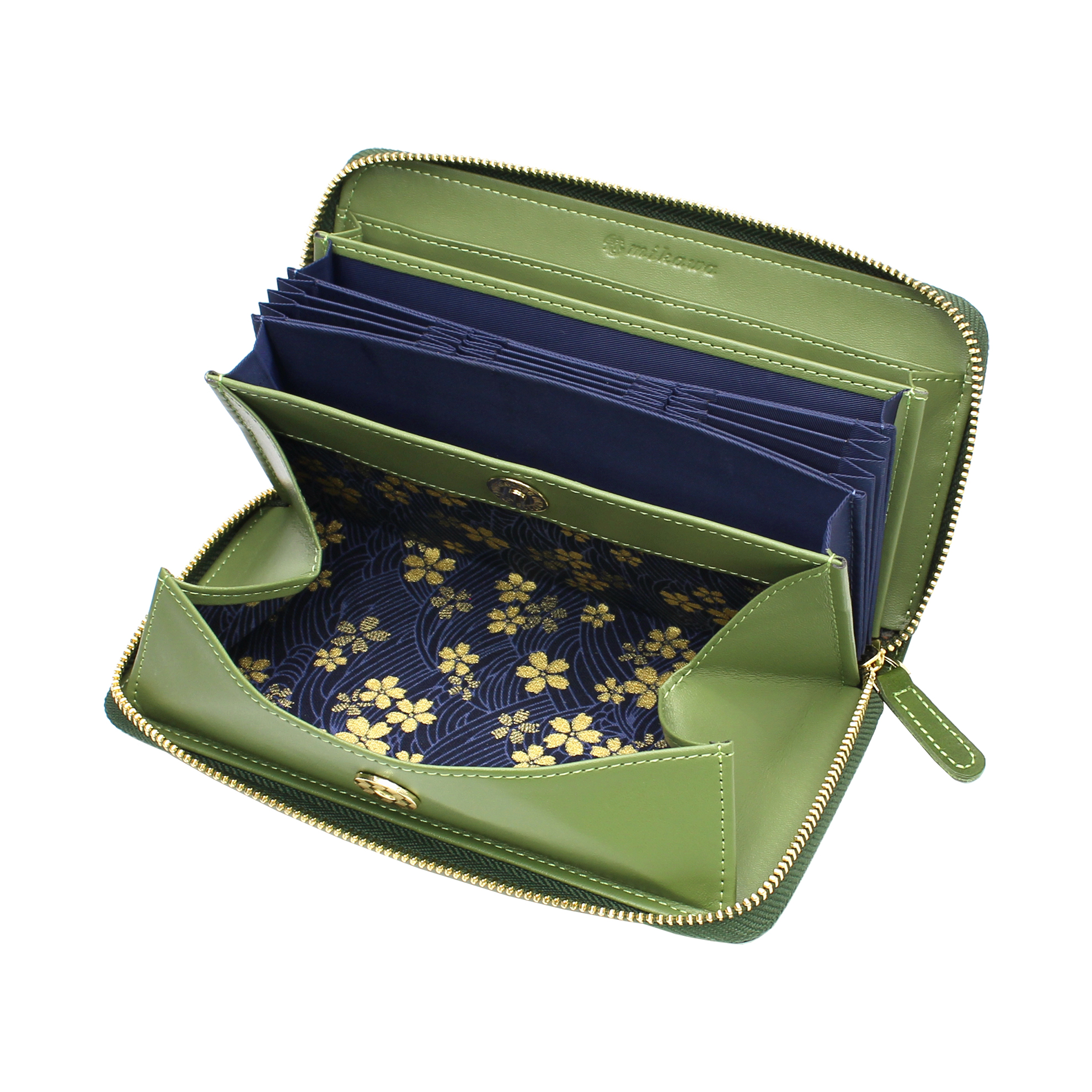 長財布 メンズ 本革 日本製 革 緑 ブランド ヌメ革 訳あり 完全手作り